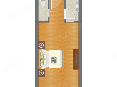 1室0厅 31.35平米户型图