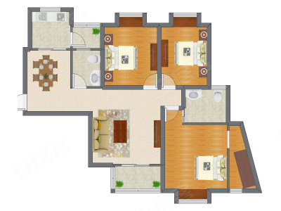 3室2厅 116.11平米