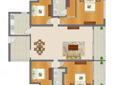 4室2厅 155.59平米