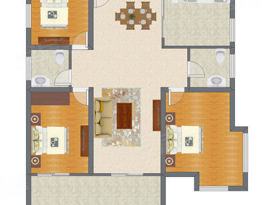 3室2厅 134.17平米