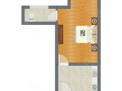 1室0厅 47.85平米户型图