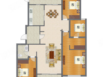 4室2厅 151.00平米户型图