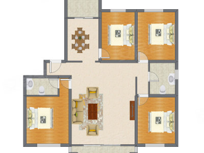 4室2厅 163.20平米