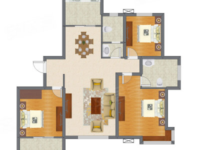 3室2厅 139.30平米户型图