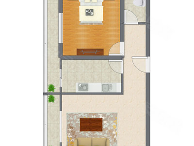 1室1厅 72.90平米