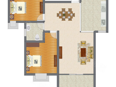 3室2厅 82.38平米