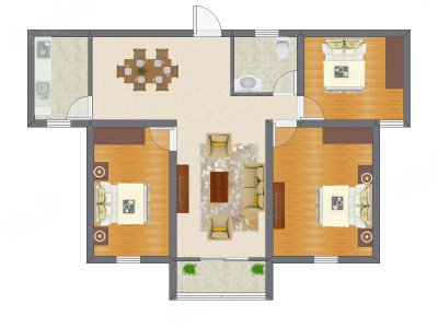 3室2厅 76.56平米