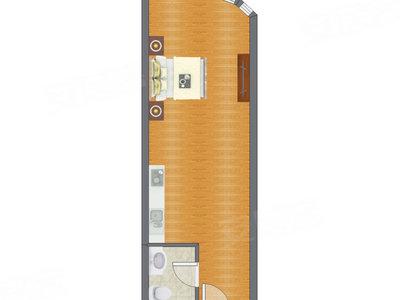 1室0厅 53.04平米户型图