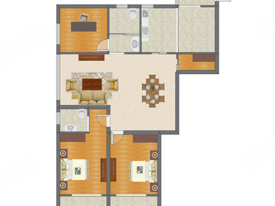 3室2厅 154.47平米