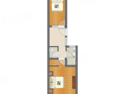 2室1厅 48.49平米
