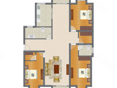 3室1厅 159.50平米户型图