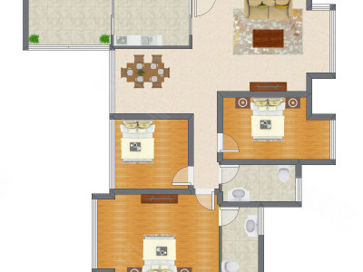 3室2厅 116.72平米