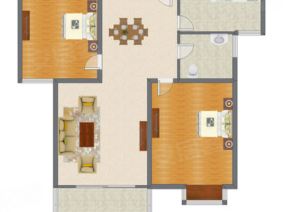 2室2厅 125.00平米