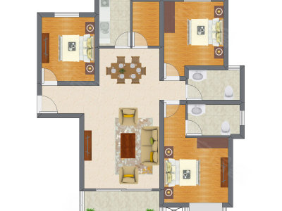 3室2厅 90.42平米
