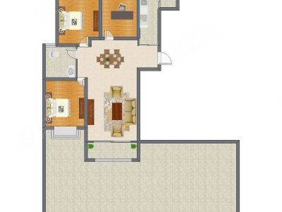 3室2厅 114.85平米户型图