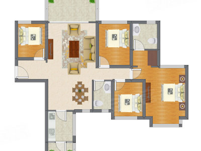 4室2厅 131.46平米