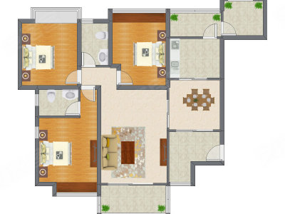 3室2厅 135.19平米