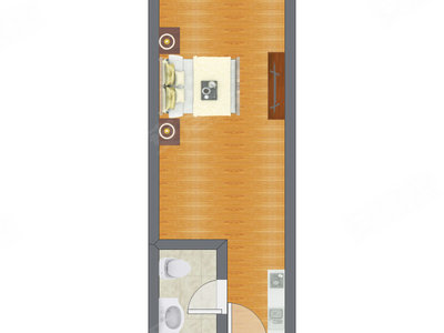 1室0厅 47.51平米户型图