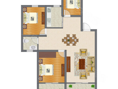 3室2厅 99.70平米