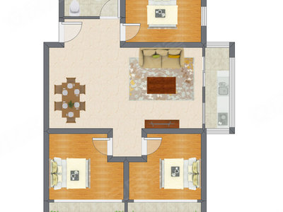 3室2厅 107.55平米
