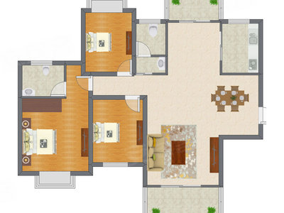 3室2厅 101.34平米
