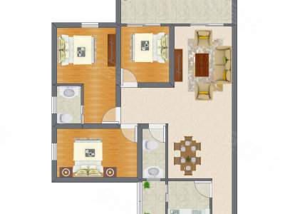 3室2厅 88.67平米