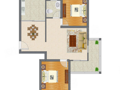 2室2厅 92.79平米