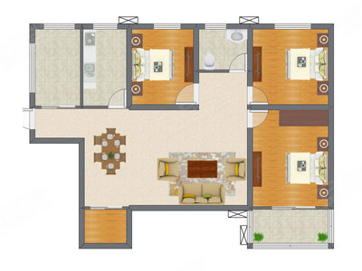 3室2厅 124.90平米