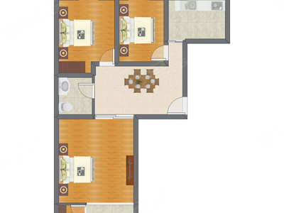 3室1厅 96.62平米