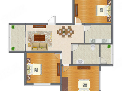 3室2厅 94.31平米