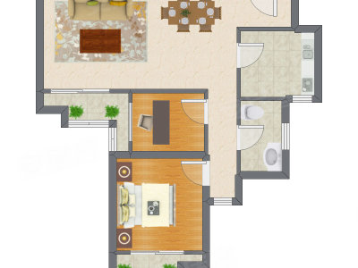 2室2厅 82.40平米户型图