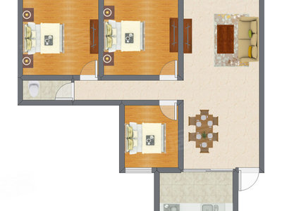 3室2厅 79.11平米