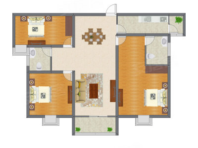 3室2厅 111.08平米户型图