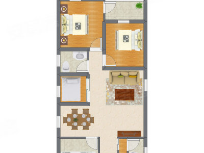 3室2厅 99.55平米