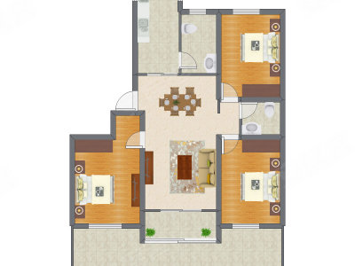 3室2厅 117.18平米