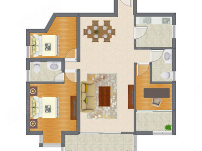 3室2厅 115.47平米户型图