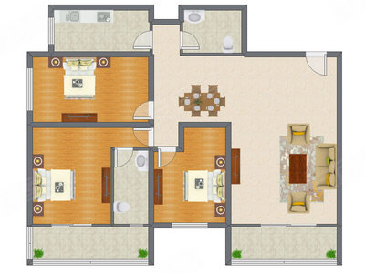 3室2厅 193.47平米