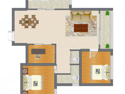 3室2厅 89.01平米