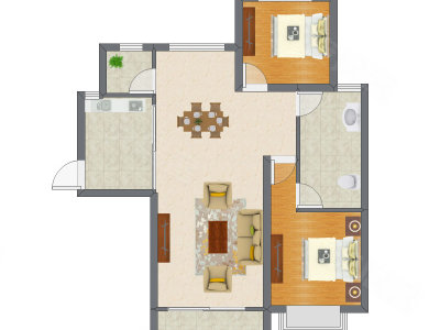 2室2厅 104.12平米