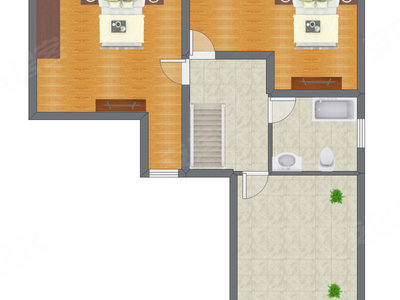 2室1厅 123.00平米