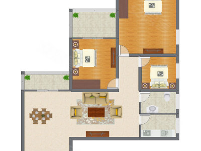 3室2厅 114.00平米户型图