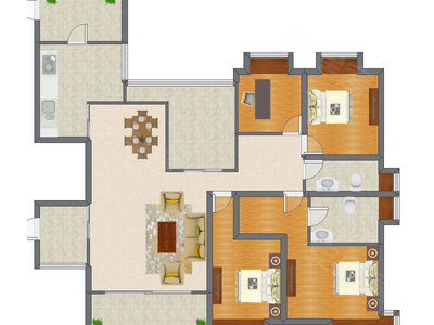 4室2厅 199.10平米