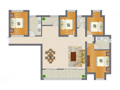 4室2厅 123.19平米