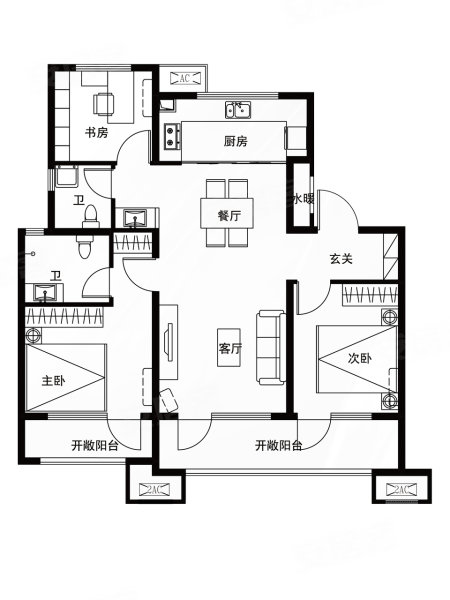 卓越锦鸿台(新房)3室2厅2卫104㎡南88万