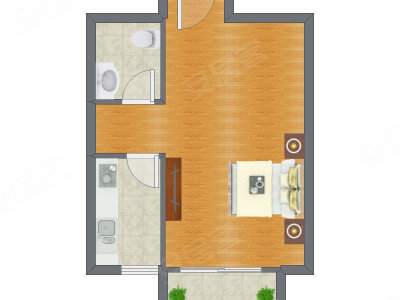 1室0厅 47.56平米