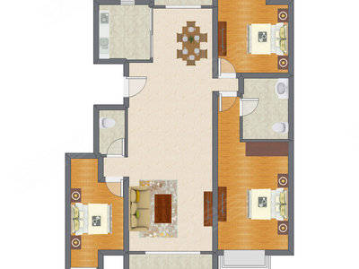 3室2厅 151.10平米