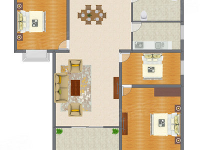 3室2厅 143.46平米