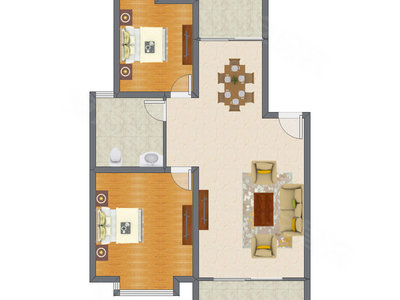 2室2厅 97.37平米户型图