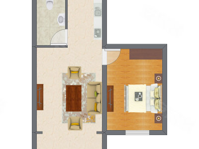 1室1厅 35.40平米