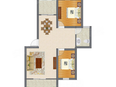 2室2厅 90.32平米